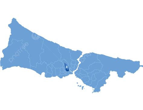 Un Mapa De Estambul Con Bayrampa Y Sus Distritos Administrativos Vector