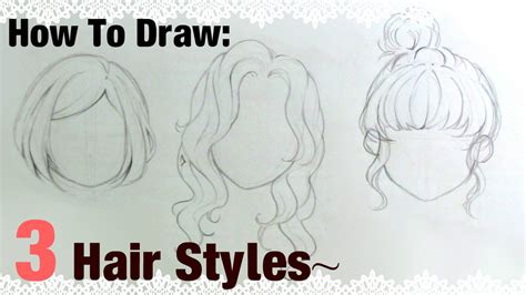 How To Draw 3 Manga Girl Hairstyles Youtube