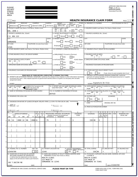 Cms 1500 Printable All Paper Claims You Submit Must Be On The