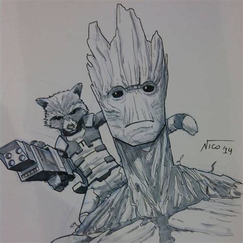 Rocket And Groot By Nselma On Deviantart Marvel Art Drawings Marvel Drawings Avengers Drawings