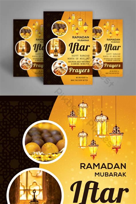 Golden Style Iftar Party Ramadan Invitation Template Psd Free