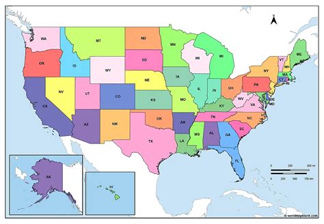 Usa Karte Staaten Karte Usa Bundesstaaten Und Städte Pdf