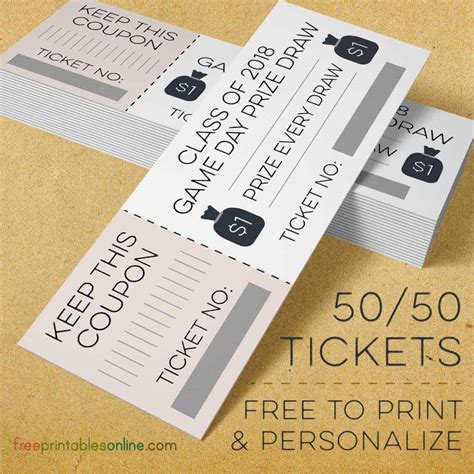 Moneybags 50/50 Raffle Tickets | Free Printables Online