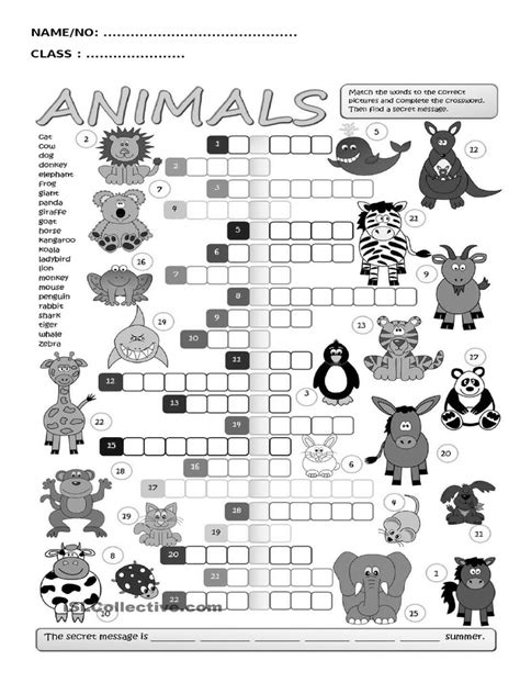 Animal Crossword