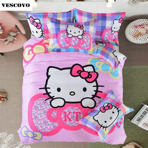 The colors are really sharp and clear. Luxury Hello Kitty 4 Piece Bedding Set Duvet Cover Fitted ...