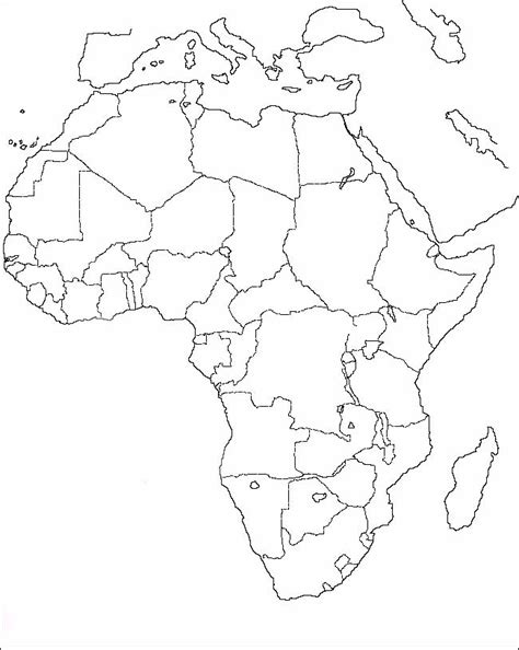 Mapa Politico Mudo De Africa Actual