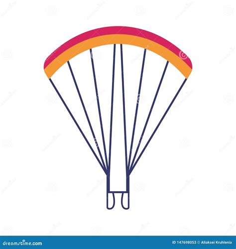Skydiving Paragliding Parachute Icon Stock Vector Illustration Of
