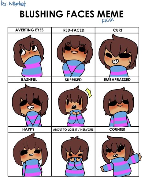 Blushes Faces Meme Undertale Frisk By Kittypatart On Deviantart