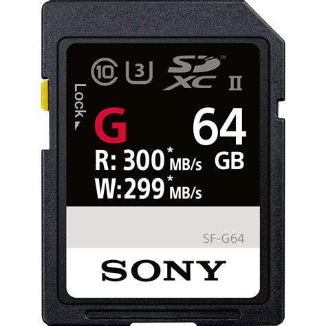 Sony 64gb Sf G Series Uhs Ii Sdxc Memory Card Sf G64t1 Bandh