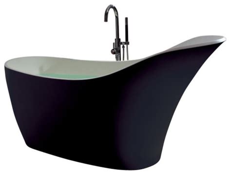 Get 5% in rewards with club o! ADM Solid Surface Stone Resin Free Standing Black Bathtub ...