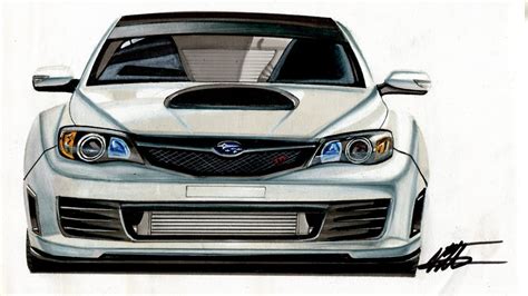 Car Drawing Subaru Impreza Wrx Sti Time Lapse Youtube