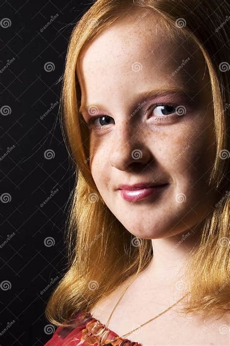 portrait of a red head girl stock image image of human smiling 7771747