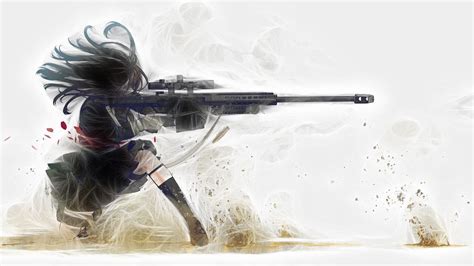 Anime Girl With Sniper Anime Girl Guns Wallpaper Anime