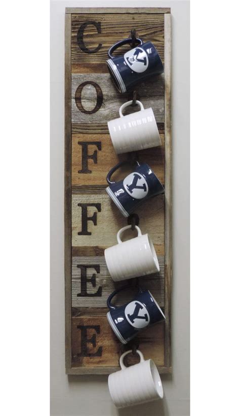49% off kitchen organization storage rack wall mount coffee cup mug cupboard holder shelf hanger 3 reviews cod. Barnwood Coffee Mug Rack Wall-Mount Coffee Cup Holder ...