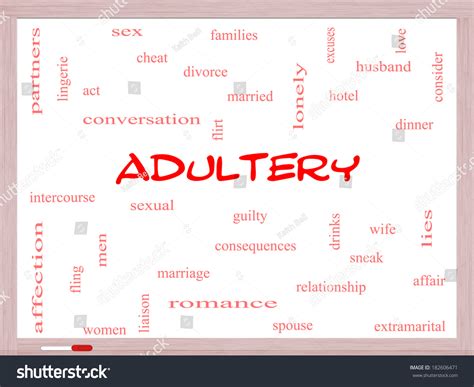 Adultery Word Cloud Concept On Whiteboard Stock Illustration 182606471