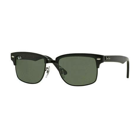 Mens Clubmaster Square Sunglasses Glossy Black Green Ray Ban® Touch Of Modern