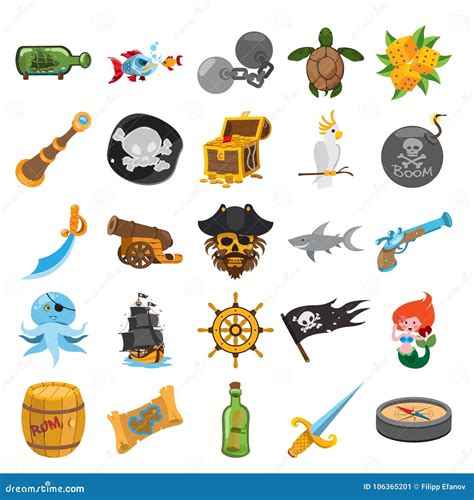Pirate Icons Stock Vector Illustration Of Skull Sail 106365201