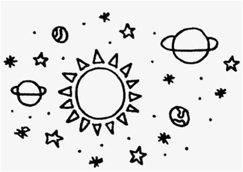 Png Aesthetic Space Black White Freetoedit Small Planets Drawing Png Image Transparent