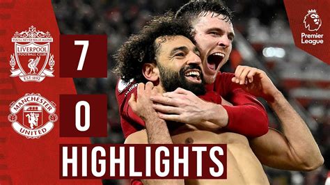 highlights liverpool 7 0 man united salah breaks club record as reds score seven youtube