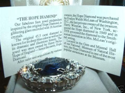 Smithsonian Blue Hope Diamond Brooch Austrian Crystal 38976118