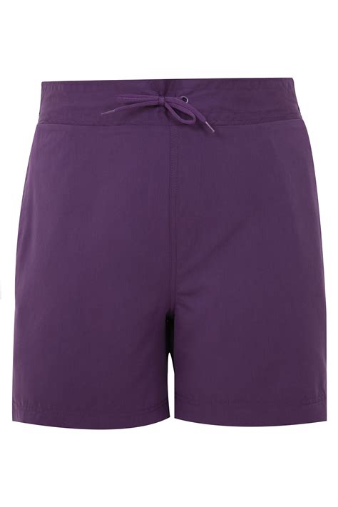 Purple Board Shorts With Drawstring Waist Plus Size Plus Sizes 1618
