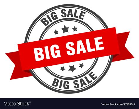 Big Sale Label Sale Red Band Sign Sale Royalty Free Vector