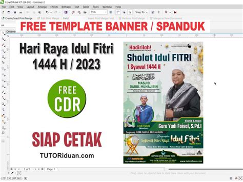Free Desain Banner Spanduk Sholat Eid Idul Fitri H Coreldraw