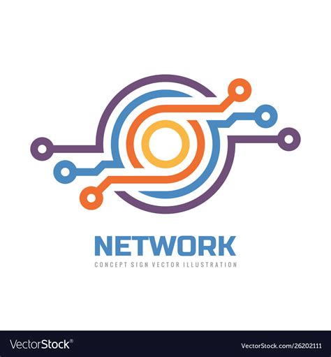 Computing Network Logo Design Technology Vector Image