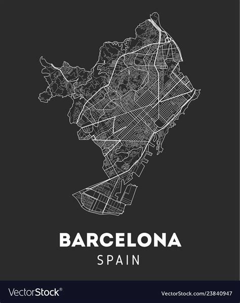 Vector City Map Of Barcelona With Well Organized Separated Layers
