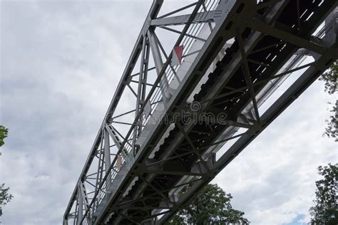 Truss Train Bridge Side View Stock Image Image Of Bottom Metal