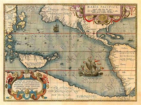 Mapa Del Océano Pacífico En 1580 Old World Maps Antique Maps