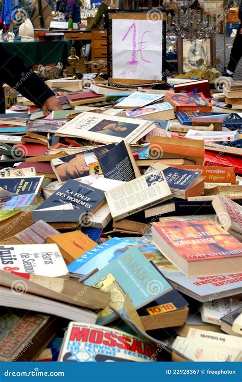 Lots Of Books In Flea Market Editorial Photography Image Of Picking