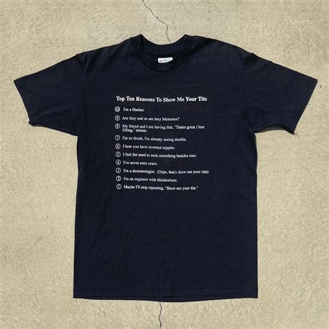 Vintage 80s “top Ten Reasons To Show Me Your Tits” Single Stitched T Grailed