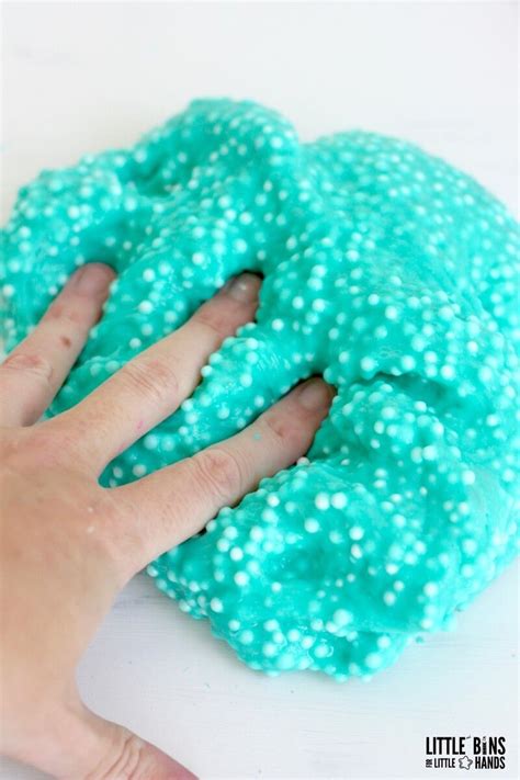 How To Make Crunchy Slime With Foam Beads Little Bins For Little