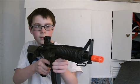 On january 19, 2021, a user named aozolai uploaded a similar edit where patrick grabs a rocket launcher instead of a gun. Kid Accidentally Shoots Airsoft Gun At Computer And 5 ...