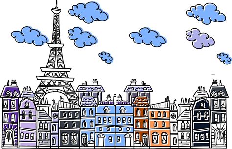 Free Paris Clip Art City Skyline Retro Clip Art Serbagunamarine Com