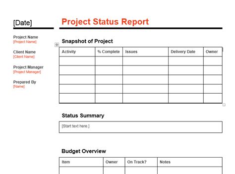 Project Status Report Template 01 Blue Layouts