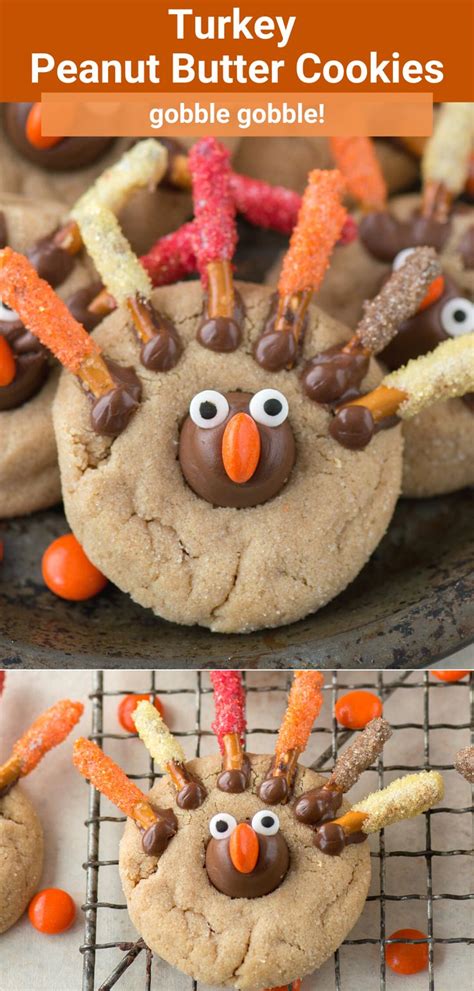 Thanksgiving Turkey Cookies An Adorable Peanut Butter Blossom Cookie