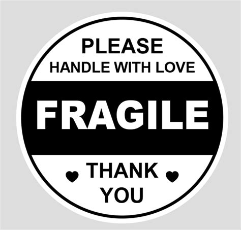 Fragile Sticker 2 Inch 300pcs Black White Fragile India Ubuy
