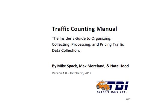 Traffic Counting Manual The Insiders Guide Mike On Traffic