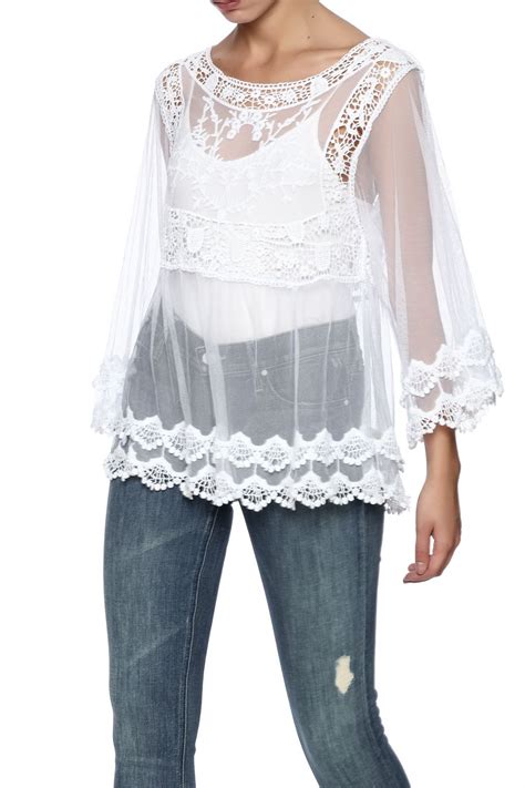 Sheer Lace Top Sheer Lace Top Sheer Lace Blouse Lace Top