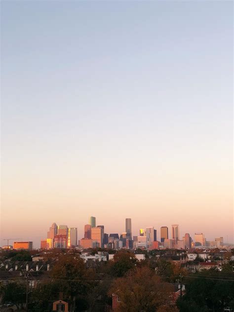 Downtown Houston Sunset Yesterday Rhouston