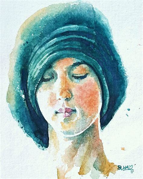Maryam By Mahboob Raja Elham Mix Media Watercolor Portraits Maryam