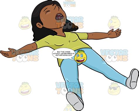 A Black Woman Lying On The Floor After Fainting Clipart