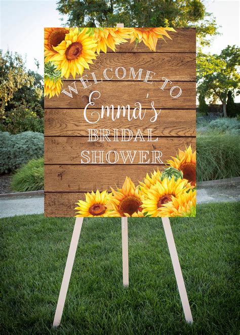 Sunflower Bridal Shower Sunflowers On Wood Bridal Shower Etsy