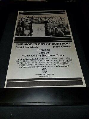 Black Sabbath Mob Rules Rare Original Radio Promo Poster Ad Framed Ebay