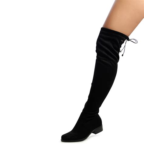 Damen Velours Overknees Stiefel Overknee Plateau Boots Blockabsatz Ebay