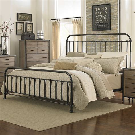 The low profile foot board is a great feature for those of you who don't like over dramatic foot board heights. Shady Grove Iron Bed in Antiqued Natural by Magnussen Home ...