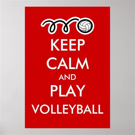 Keep Calm And Play Volleyball Fun Sports Poster