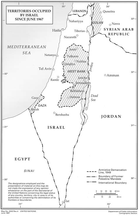 Territories Occupied By Israel Since June Map Question Of Palestine